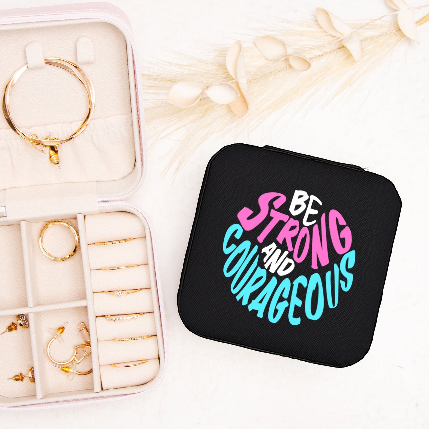 Be Strong and Courageous Jewelry Case